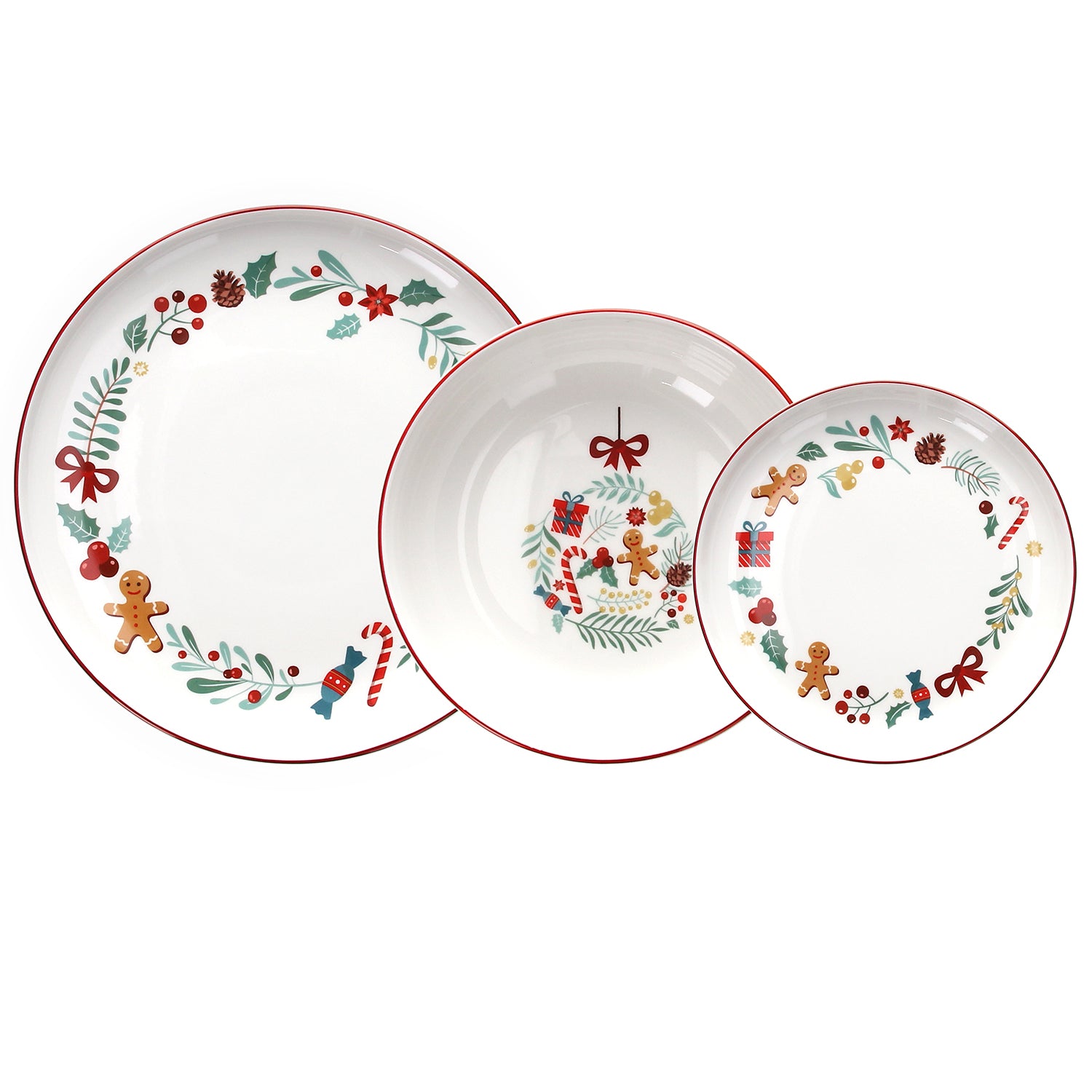 TOGNANA - Servizio di piatti Carol in porcellana Linea Edge  - set 12 pezzi
